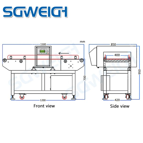 Factory Supply High Quality Food Inspection Horizontal Metal Detector Machine