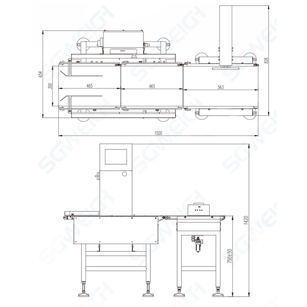 Online Automatic Checkweigher Machine Industrial High Sensitivity Weighing Conveyor Belt Scale