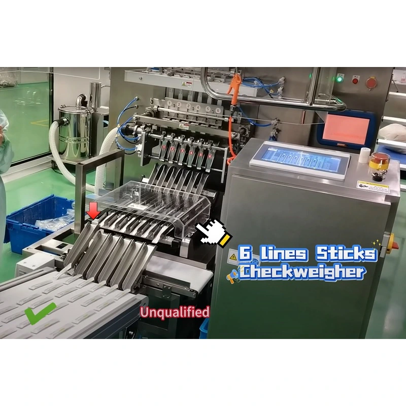 Liquid Individual Stick Pack 2-10 Lane Checkweigher for Juice Sauce Jelly
