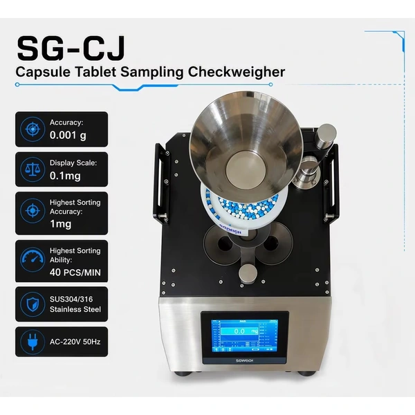 SG-CJ1 Hard Capsules Automatic Sampling Checkweigher for Coated Tablets - Accuracy 1mg