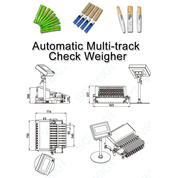 SG-4X Multi-Track Slide-type High-Precision Stick Check Weigher