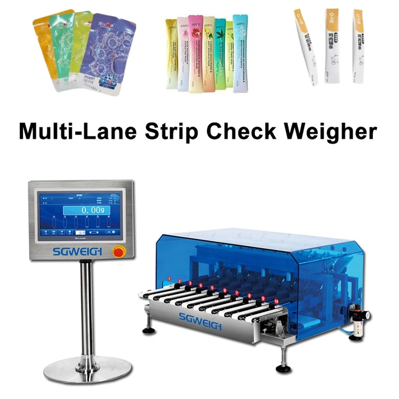 3g-20g Coffee Mixes Stickpack 2-14 Lanes Super Efficient Check Weigher