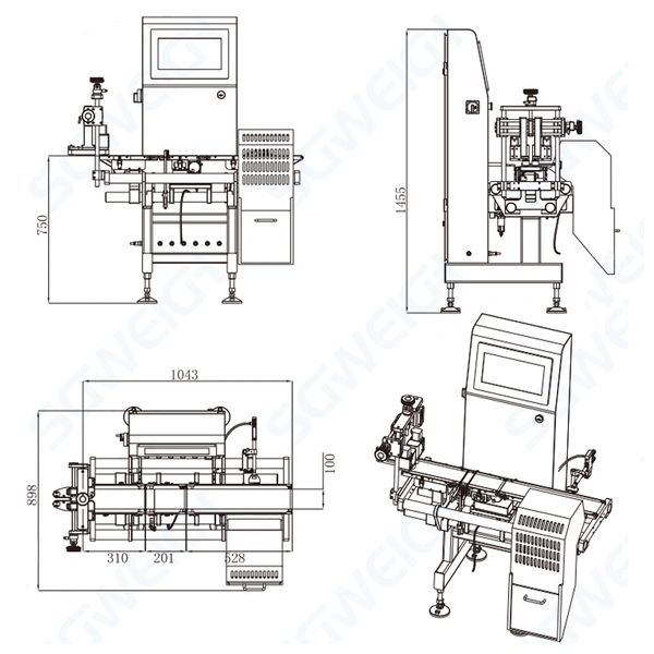SG-100HH High Speed In-motion Bottle Check Weigher With Rejector
