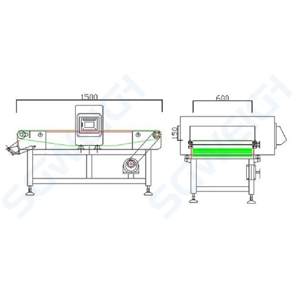 Small Intelligent Digital All-Metal Detector Machine for Sausage Food Processing Industry