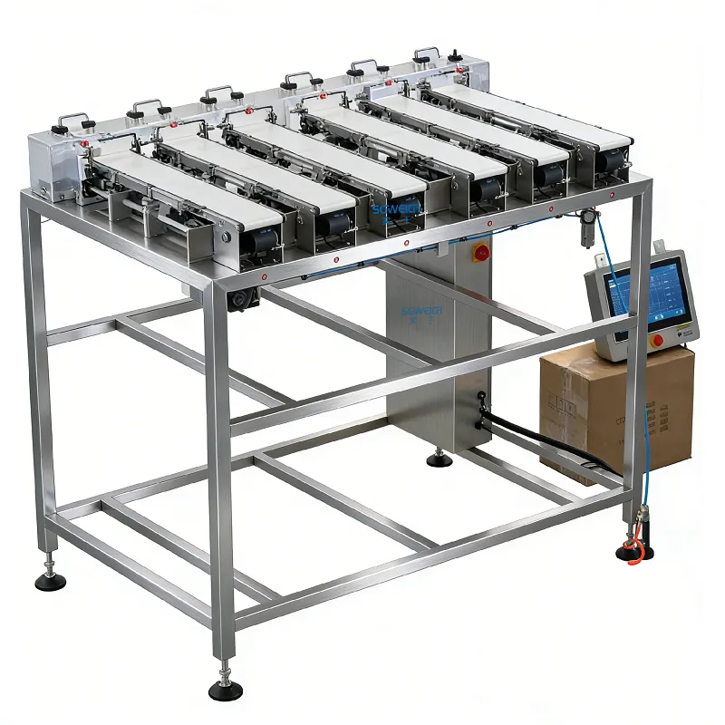 6-Lane Stick Pack Industrial Checkweigher for High-Speed Multilane Packaging