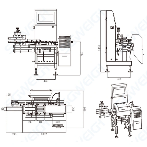 Ultra-High Speed Online  Check Weigher,Small Box Dynamic Control Weight Checker