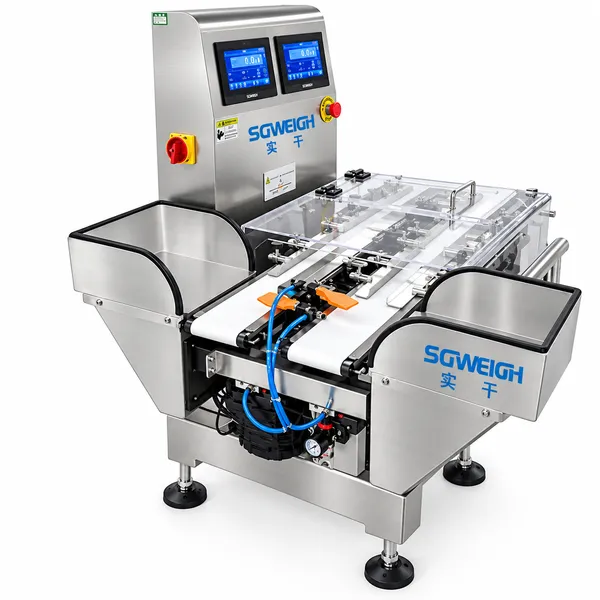 High Speed Dual-lane Stick Packs Checkweigher Small Package 2 Lines Conveyor Belt Scale