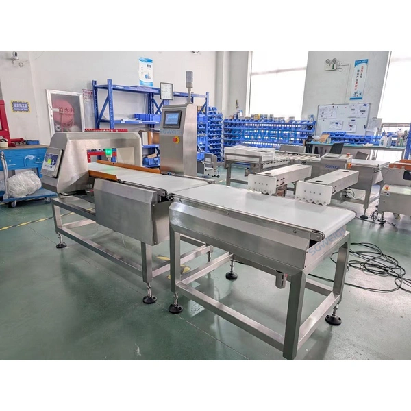 Industrial Combination Checkweigher and Metal Detector System with Dual Reject Systems