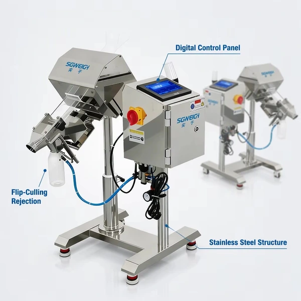 SG-MC70 High Sensitivity 0.3mm Tablet Metal Detector Docking Sieving Machine