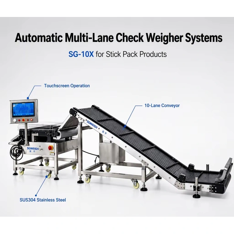 Multi-Lane Stick Sachet Packs Weight Checker System ​Multi-Track Small Pouch Checkweigher