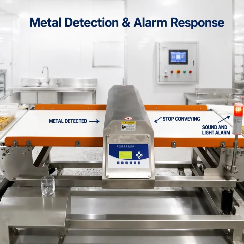 Frozen Food Online Metal Detector High Sensitivity Metal Detection Machine