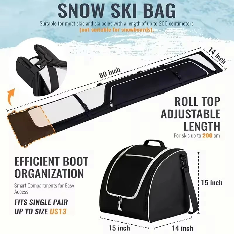 Waterproof large capacity skiing bag