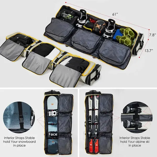 Waterproof large capacity skiing bag