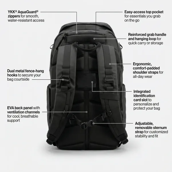 Large Capacity Pickleball Bag Waterproof Lightweight Shoulder Bag for Paddles Balls Accessories