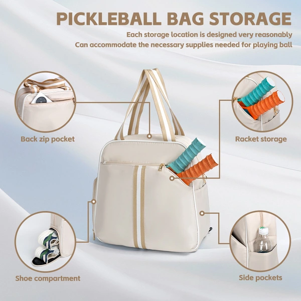 Durable Pickleball Backpack Adjustable Strap Breathable Sports Bag for Men Women Outdoor Game
