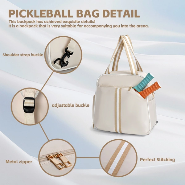 Durable Pickleball Backpack Adjustable Strap Breathable Sports Bag for Men Women Outdoor Game
