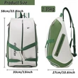 Padel Bag with Shoe Compartment Breathable Waterproof Travel Bag for Court Sports
