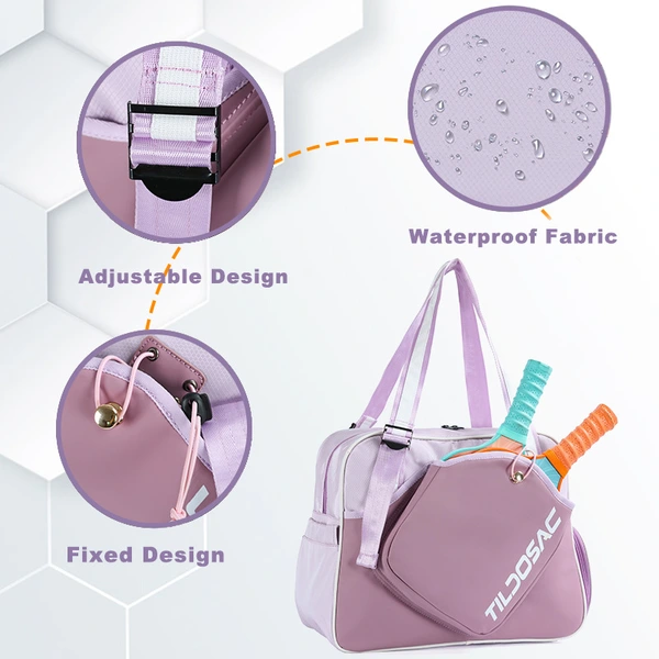 Padel Bag with Shoe Compartment Breathable Waterproof Travel Bag for Court Sports