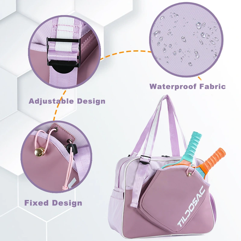 Padel Bag with Shoe Compartment Breathable Waterproof Travel Bag for Court Sports