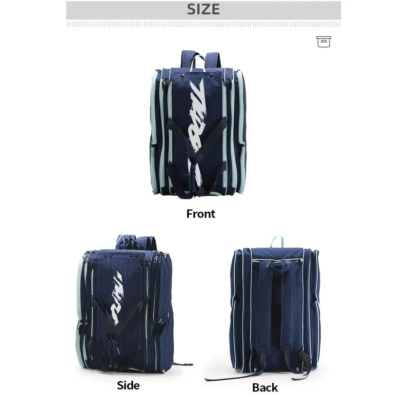 Padel Bag with Shoe Compartment Breathable Waterproof Travel Bag for Court Sports