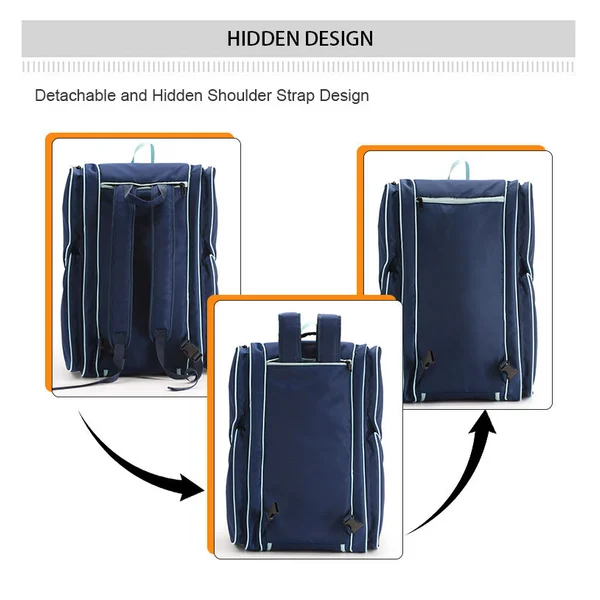 Padel Bag with Shoe Compartment Breathable Waterproof Travel Bag for Court Sports