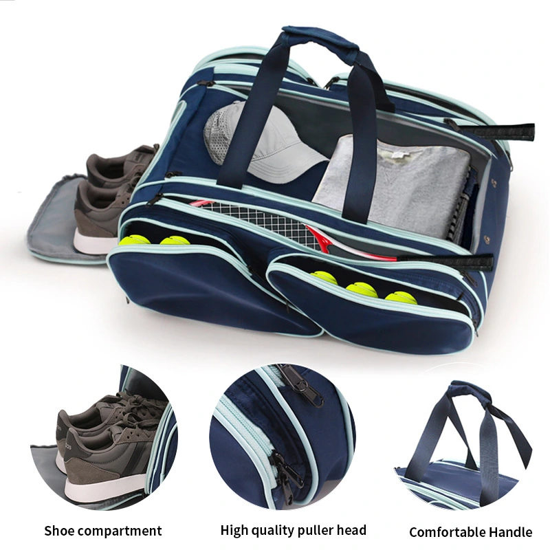 Padel Bag with Shoe Compartment Breathable Waterproof Travel Bag for Court Sports