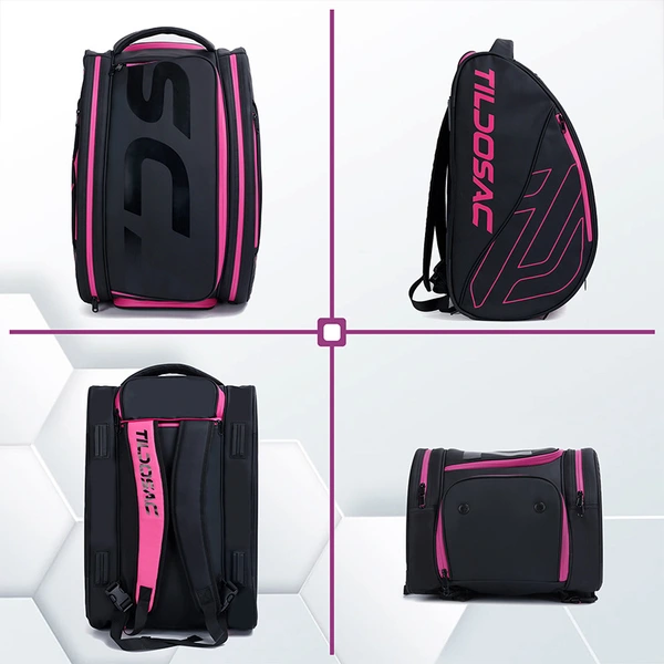 Padel Bag with Shoe Compartment Breathable Waterproof Travel Bag for Court Sports