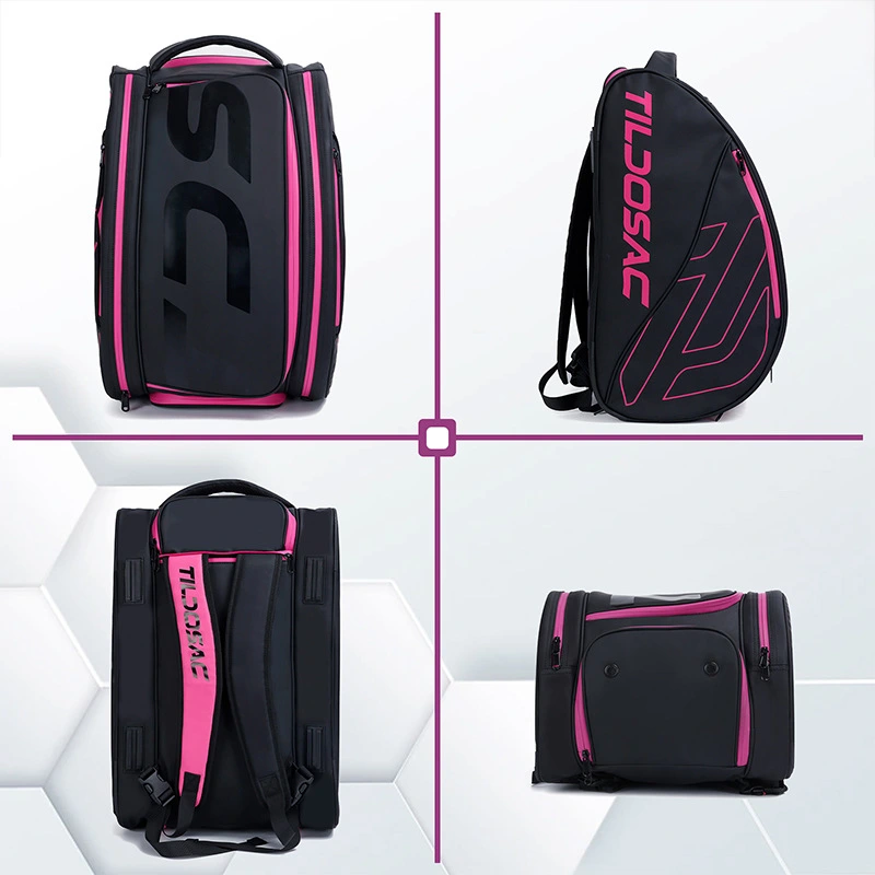 Padel Bag with Shoe Compartment Breathable Waterproof Travel Bag for Court Sports