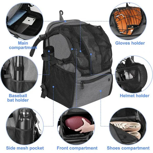 Custom Logo Baseball Bat Bag Portable Multi Compartment Softball Gear Bag