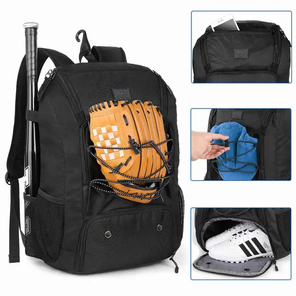 Custom Logo Baseball Bat Bag Portable Multi Compartment Softball Gear Bag