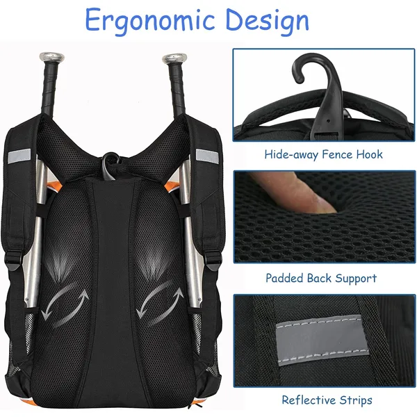 Custom Logo Baseball Bat Bag Portable Multi Compartment Softball Gear Bag