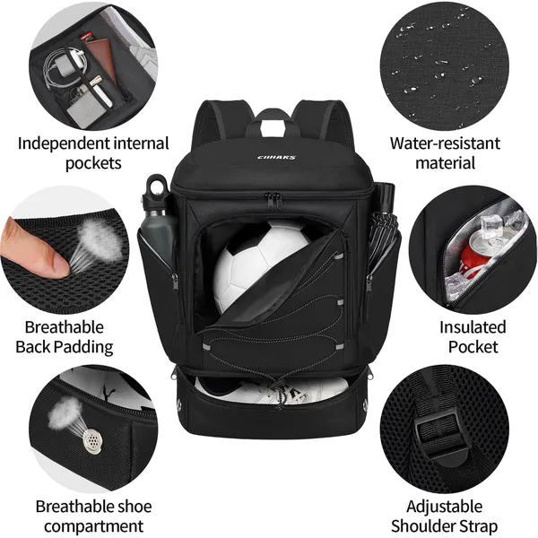 Custom Logo Soccer Football Gear Bag Portable Multi Compartment Training Travel Bag