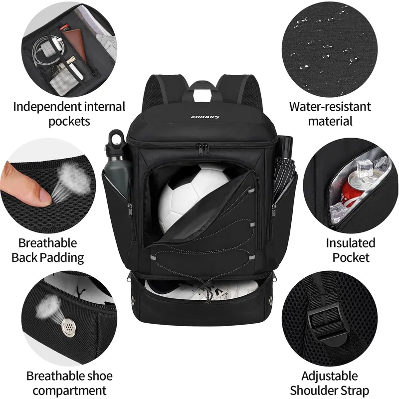 Custom Logo Soccer Football Gear Bag Portable Multi Compartment Training Travel Bag