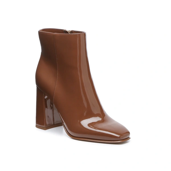 Big block high heel artificial leather made women's boots