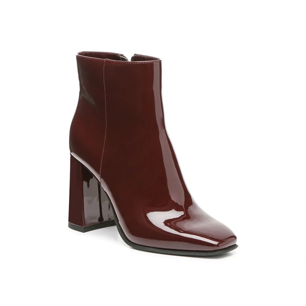 Big block high heel artificial leather made women's boots