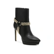 Black suede leather cheap price quality lady's boots with ornaments