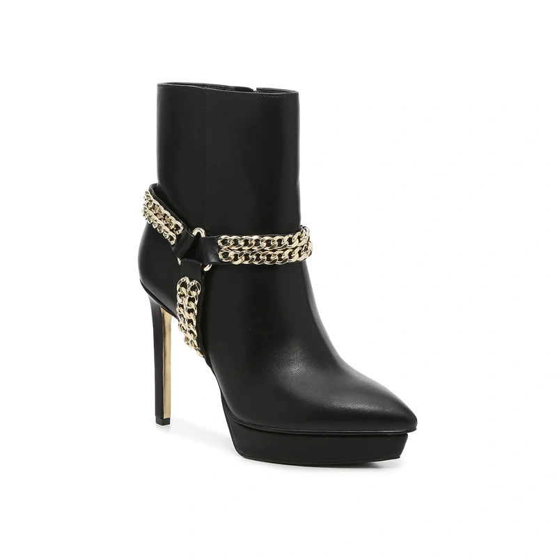 Black suede leather cheap price quality lady's boots with ornaments