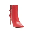 Middle height shank PU leather made red women's boots