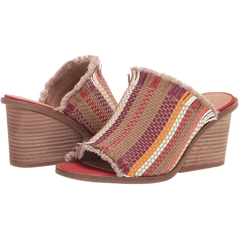 Cheap factory price fashion design weaving vamp wedge sandals