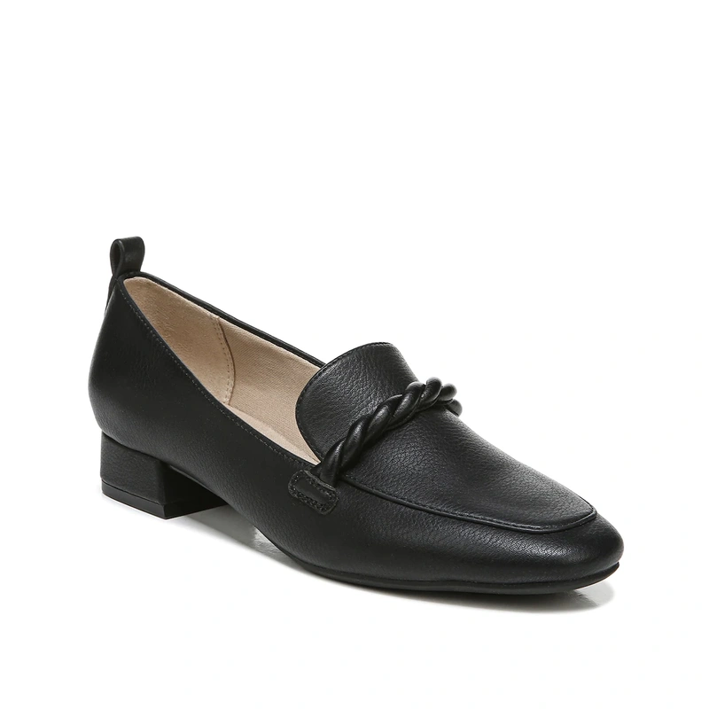 Lady's fashion low heel PU leather pump shoes