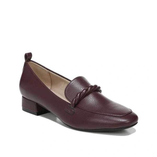 Lady's fashion low heel PU leather pump shoes