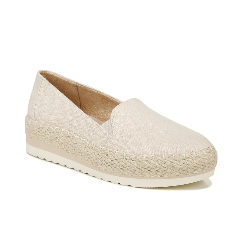 Jute wrapped platform PU leather cheap high quality women's flat shoes