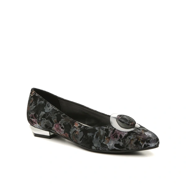 Sharp toe fashion lady's fabric vamp shoes