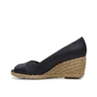 Jute wrapped leisure slip on black fabric vamp lady's shoes
