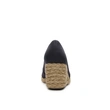 Jute wrapped leisure slip on black fabric vamp lady's shoes