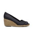 Jute wrapped leisure slip on black fabric vamp lady's shoes