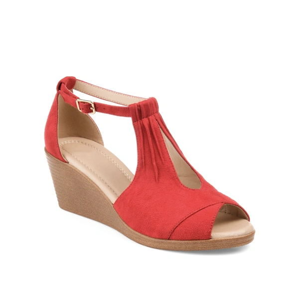 Fashion new design high wedge women's red sandals