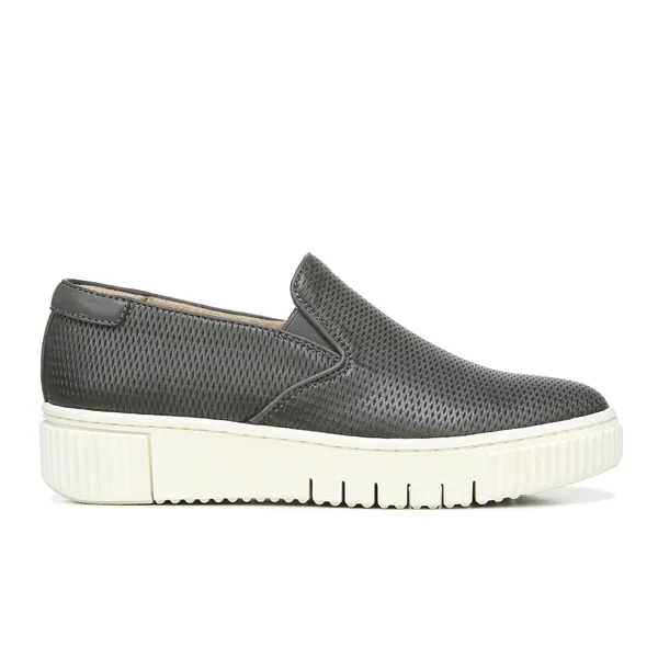 New design PU leather vamp women's black slip on  sneaker