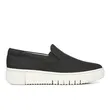 New design PU leather vamp women's black slip on  sneaker