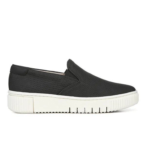 New design PU leather vamp women's black slip on  sneaker